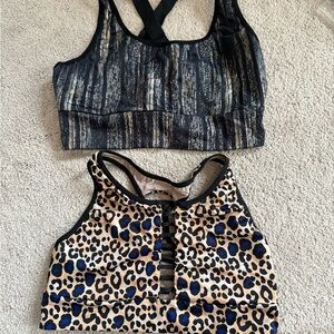 Victoria's Secret Black and Leopard Print Sports Bras